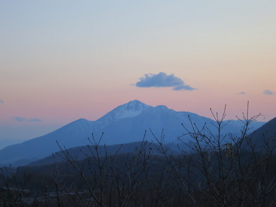 夕暮れの磐梯山